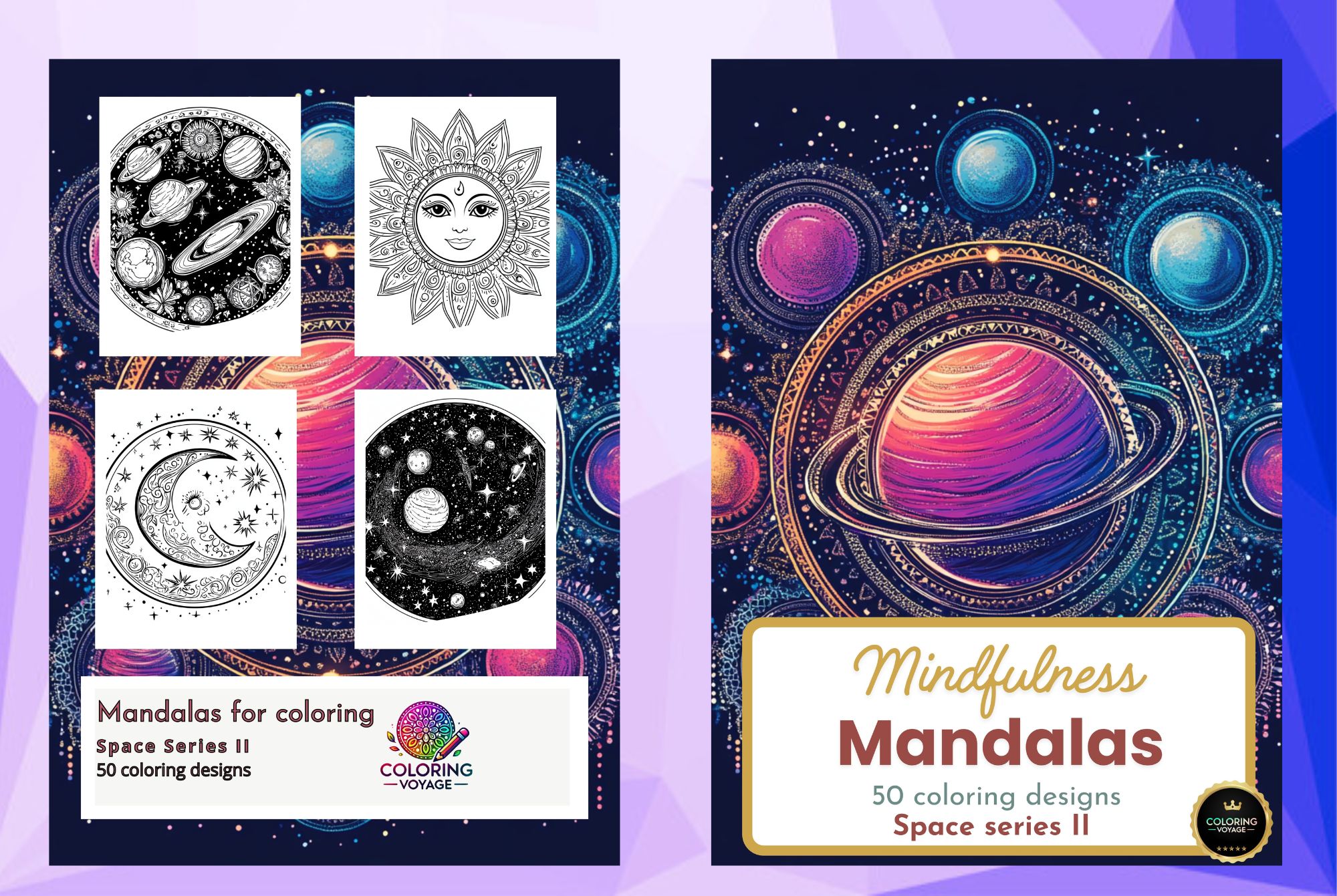 Space Mandala coloring book for adult